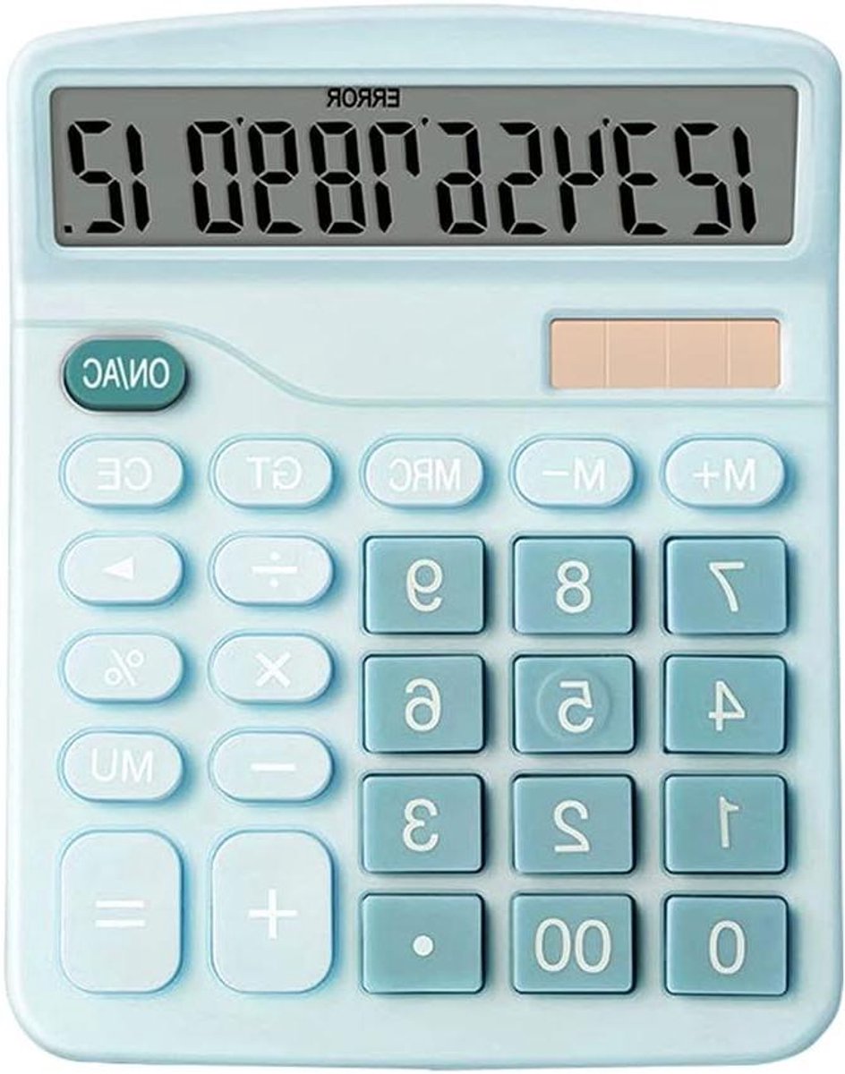 Rekenmachine 12 Cijfers - Desktop Rekenmachine - Financiële Berekeningen - Extra Groot LCD Scherm - 12 Cijfers - E