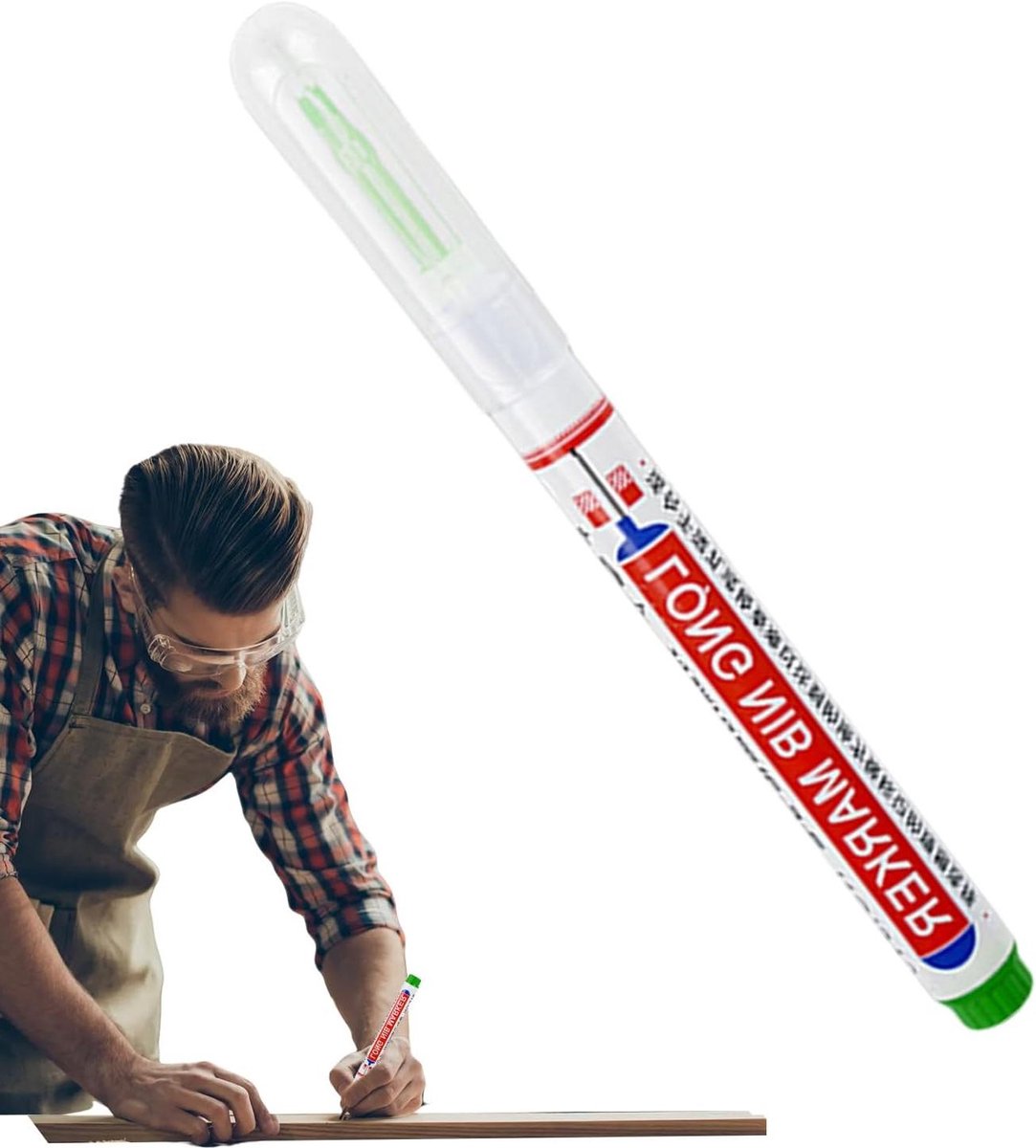 Diepgatmarkering Lange Tip - Multifunctionele Pen - Industrieel Markeren - Sneldrogende Inkt - Smalle Ruimte - Groen
