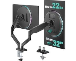 Dubbele monitor arm - Monitor standaard - Ergonomisch werken - Gasveer verstelling - Tot 34 inch - Zwart