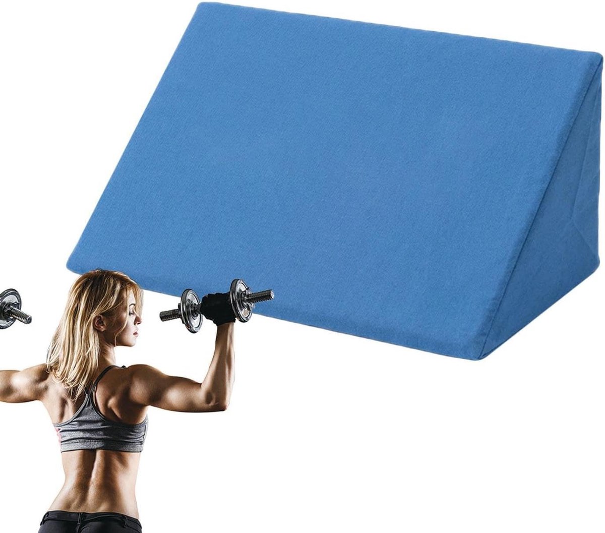 Onderarm Trainingsapparaat - Curl Kussen - Kracht Opbouw - Stressverminderende Geometrie - 50 x 25 x 20 cm - Blauw