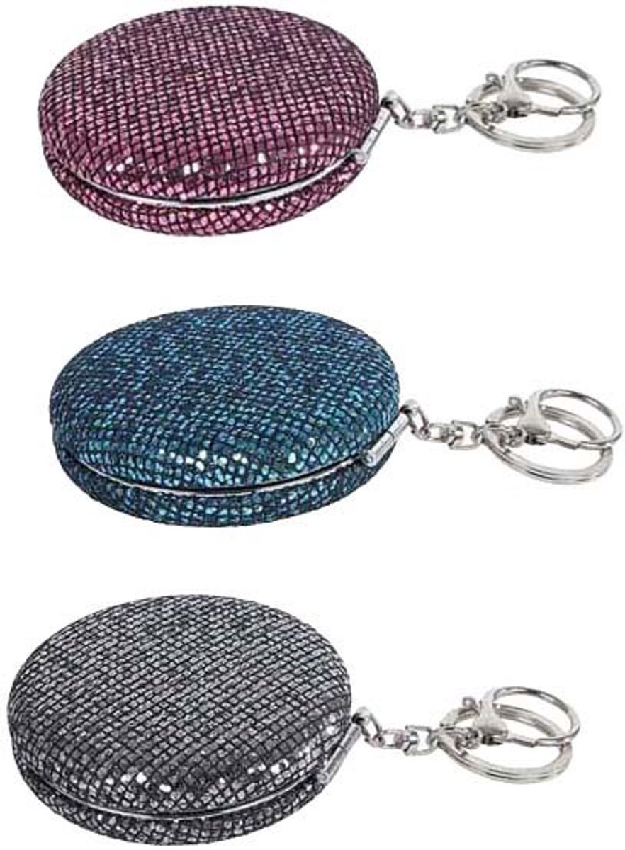 Glamour spiegeltje diamantjes 3ass 7,5cm