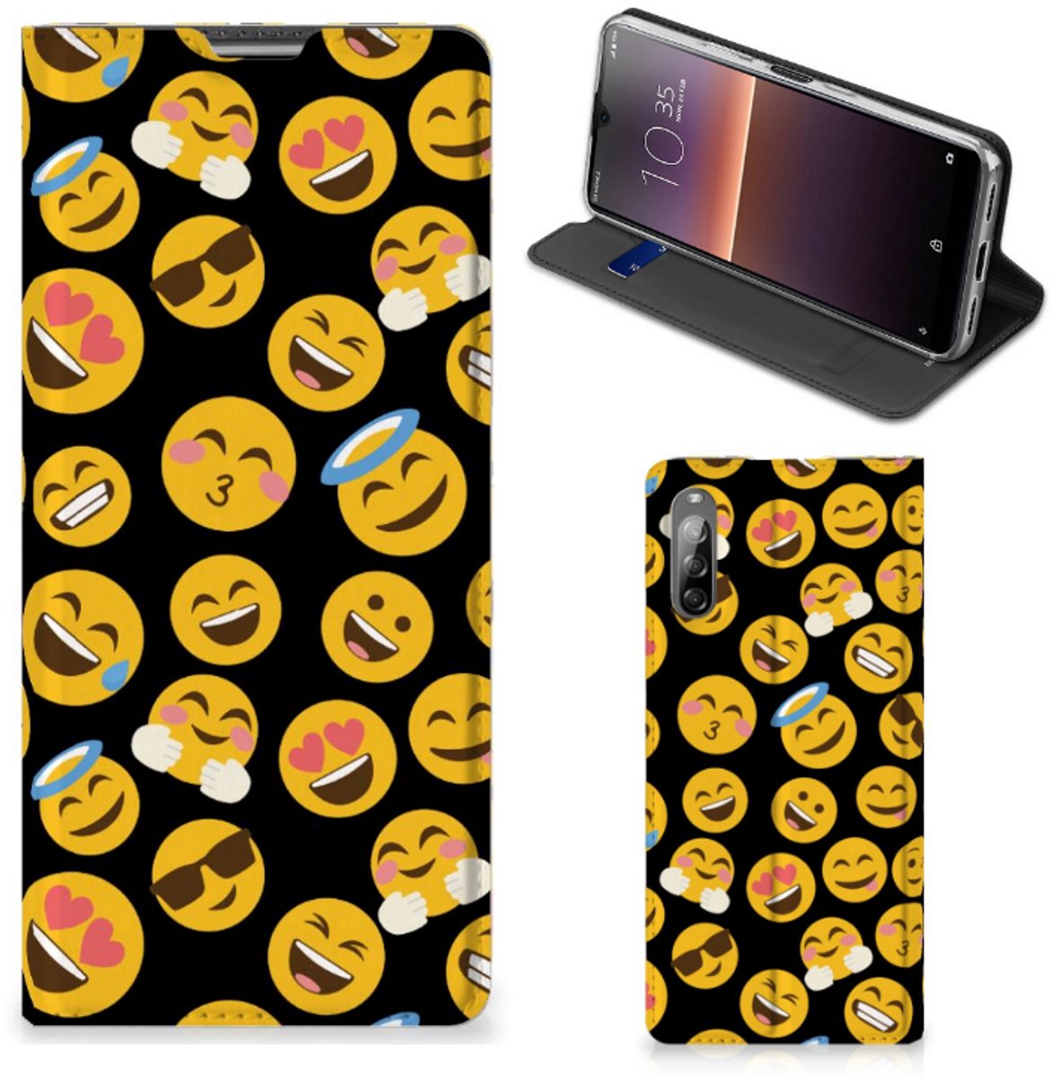Sony Xperia L4 Hoesje met Magneet Emoji