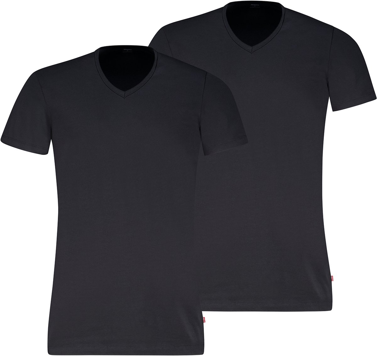 Levi’s T-shirt V-Neck 2Pack – Heren Basic T-shirt Zwart