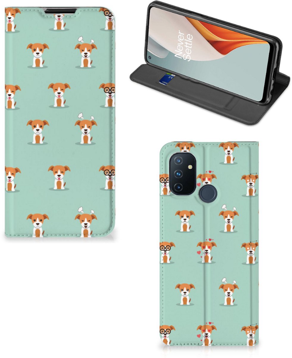Book Case voor OnePlus Nord N100 Hoesje maken Pups
