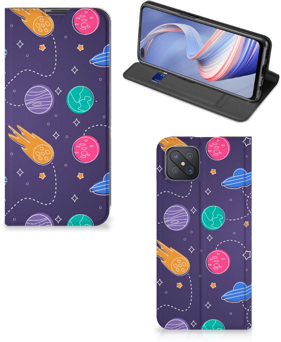 Book Case voor OPPO Reno4 Z 5G Hippe Standcase Space