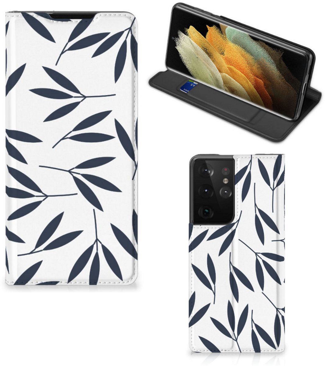 Samsung Galaxy S21 Ultra Smart Cover Leaves Blue