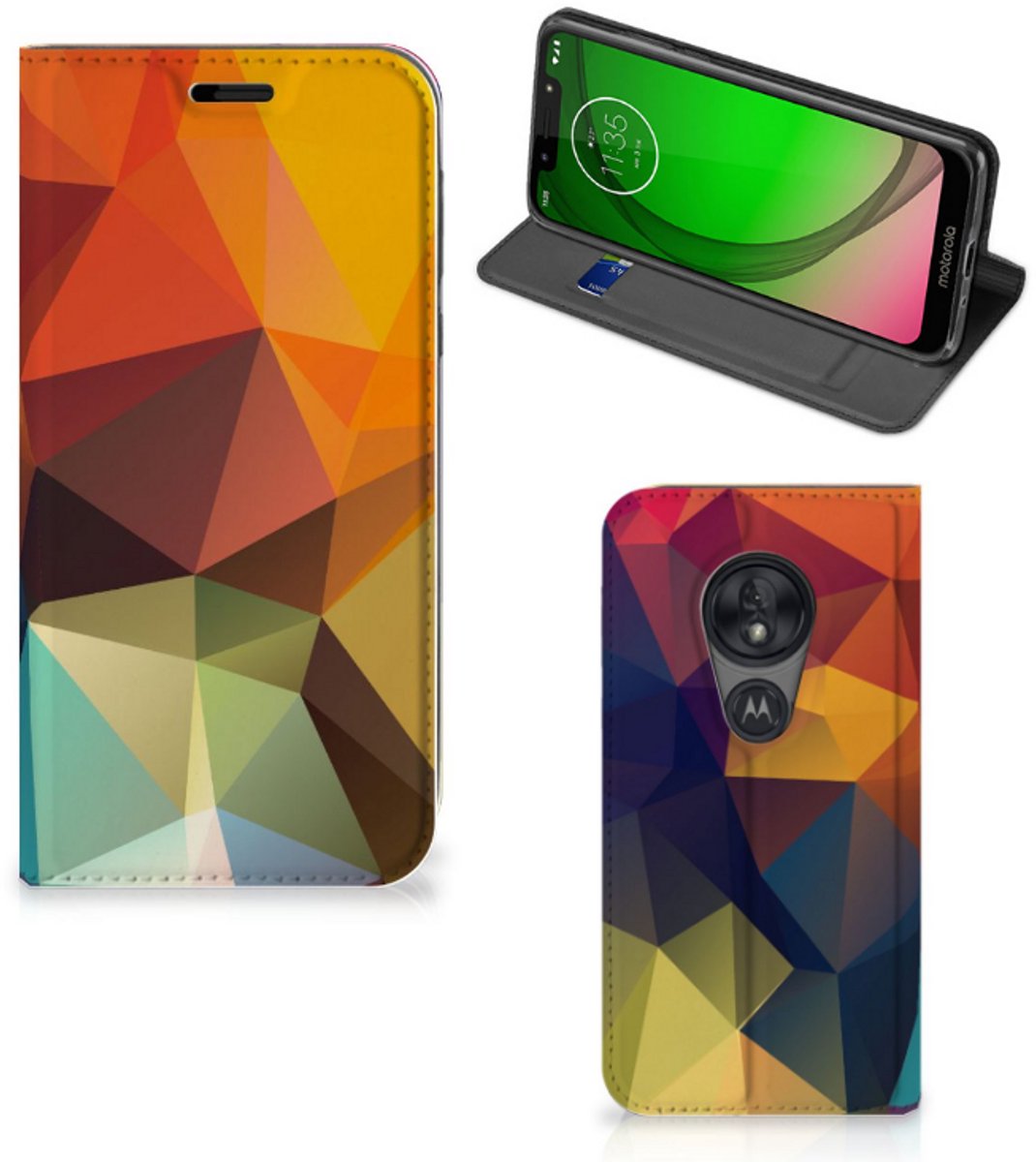 Motorola Moto G7 Play Stand Case Polygon Color