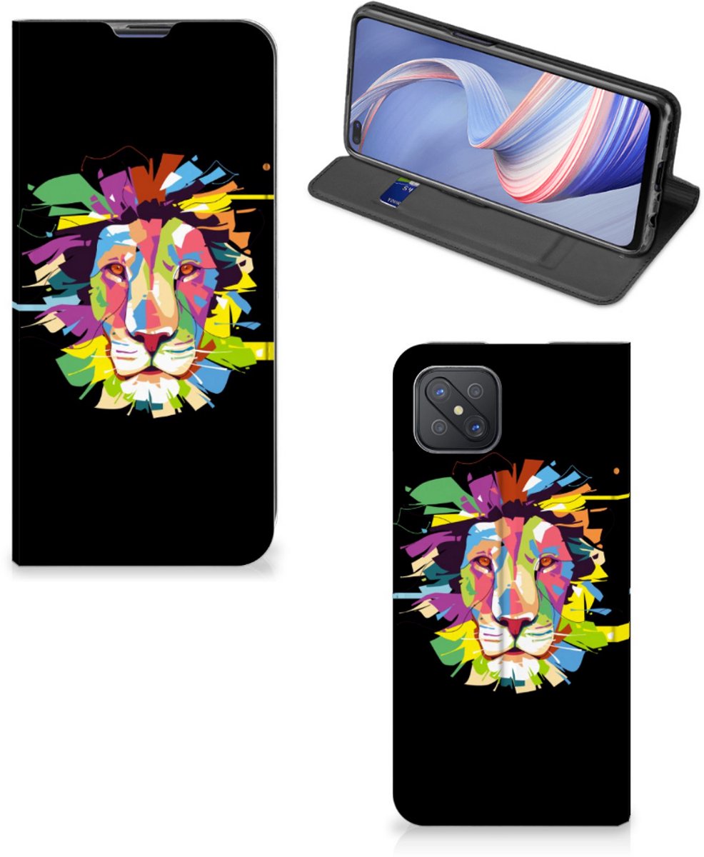 Standcase Hoesje voor OPPO Reno4 Z 5G Magnet Case Lion Color