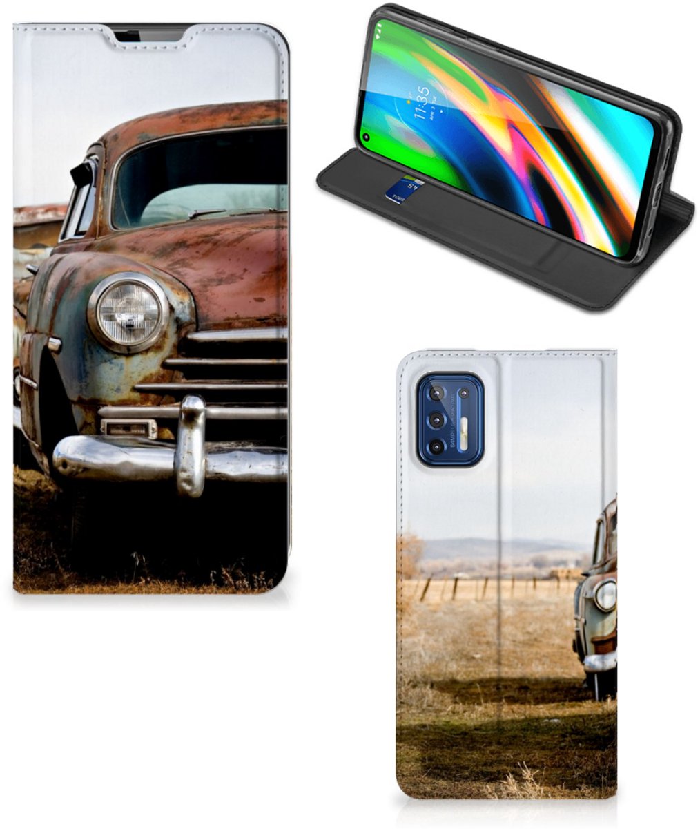 Motorola Moto G9 Plus Stand Case Vintage Auto