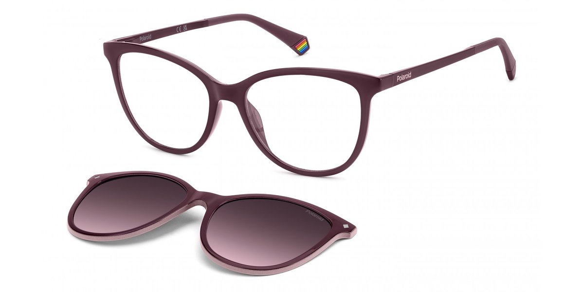 Polaroid PLD 6138/CS PLUM PLUM/VIOLET CLIP-ON 53/16/145 Damenbrillen Zonnebrillen