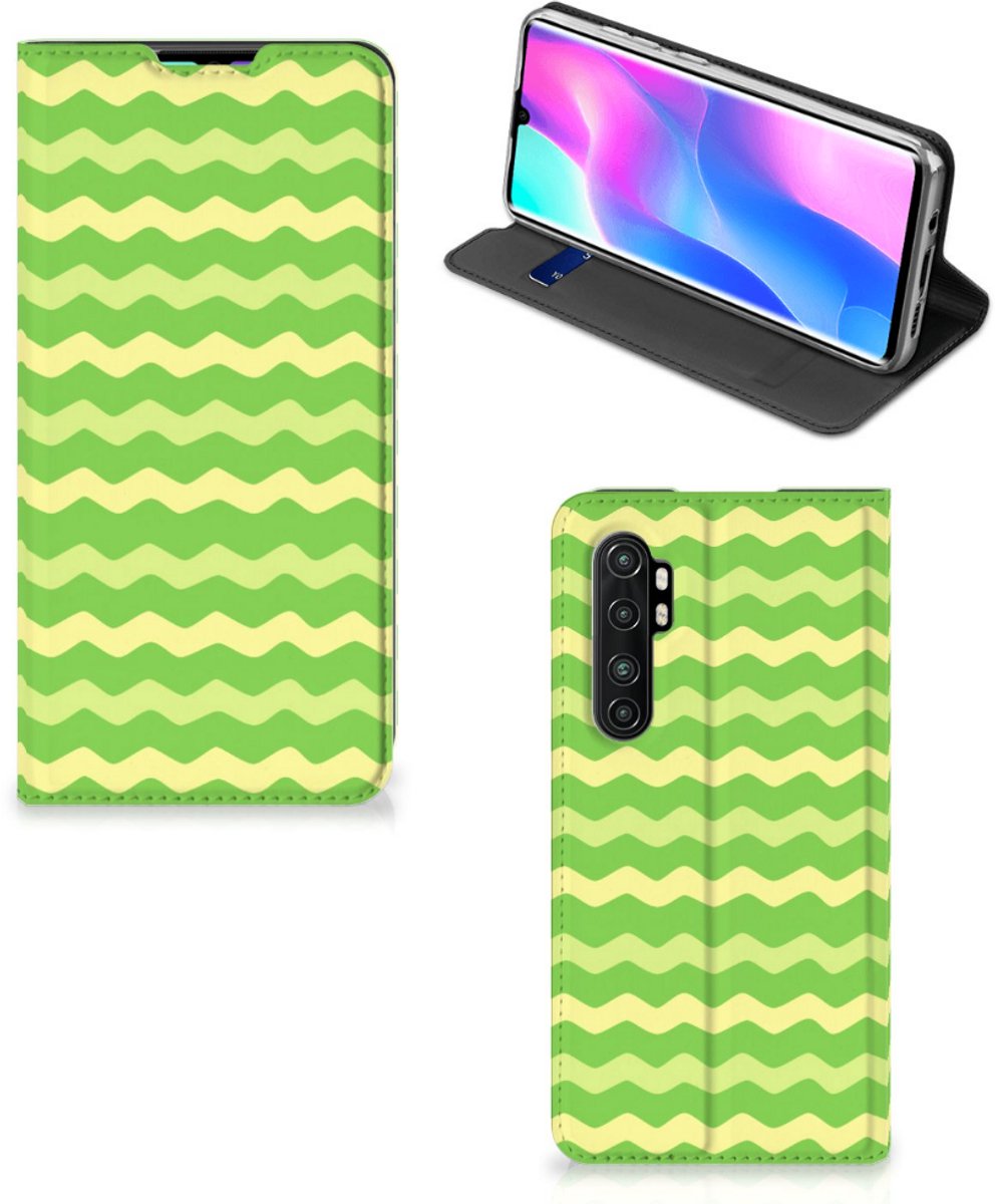 Xiaomi Mi Note 10 Lite Hoesje met Magneet Waves Green