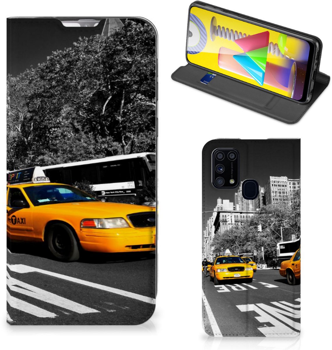 Samsung Galaxy M31 Book Cover New York Taxi