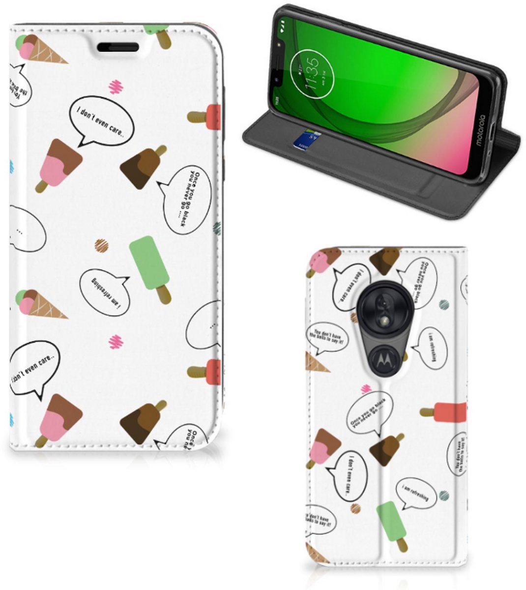Book Case voor Motorola Moto G7 Play Flip Style Cover IJsjes
