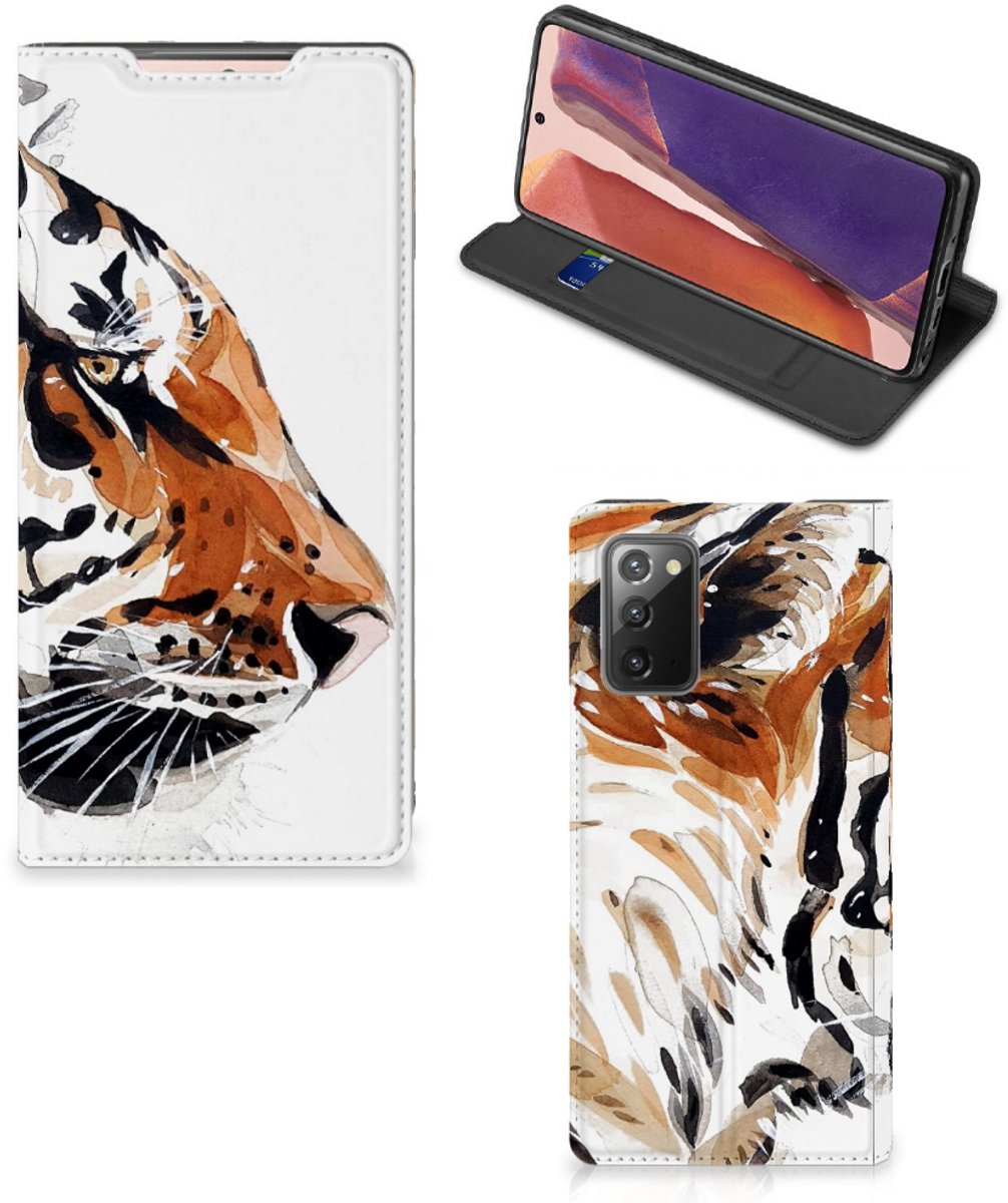 Bookcase Samsung Galaxy Note20 Watercolor Tiger