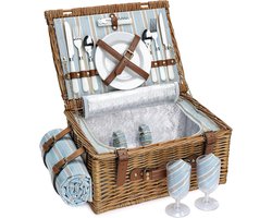 Rieten Picknickmand – Wilgenmand Cadeauset – Voor 2–4 Personen – Lichtbruin