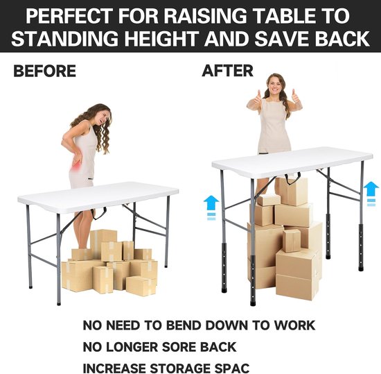 Tafelpoot Verhogers - Meubel Riser - Ergonomisch Werken - Verstevigd Zonder Schudden - 4 stuks - Zwart — afbeelding 5