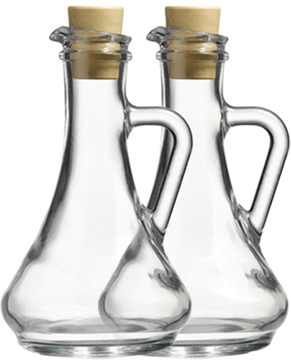 Pasabahce - olie- en azijnset - Olivia - 2x 260ml - glas - met handvat - transparant