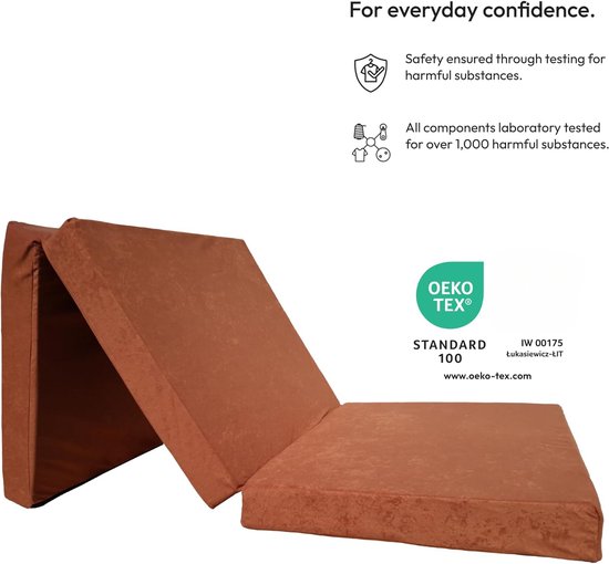 Opvouwbaar Matras - Gastenmatras Slaapmat - Tijdelijk Slapen - Afneembare Hoes - 190 x 90 x 8 cm - Lichtbruin — afbeelding 3