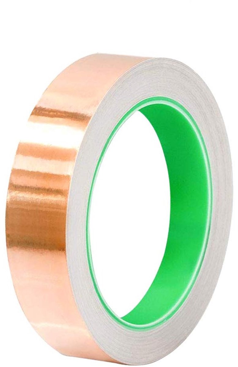 Premium Koper Tape 50 m x 20 mm voor EMI Shielding, Knutselen, Elektrische Reparaties en Papiercircuits met Dubbele Geleiding