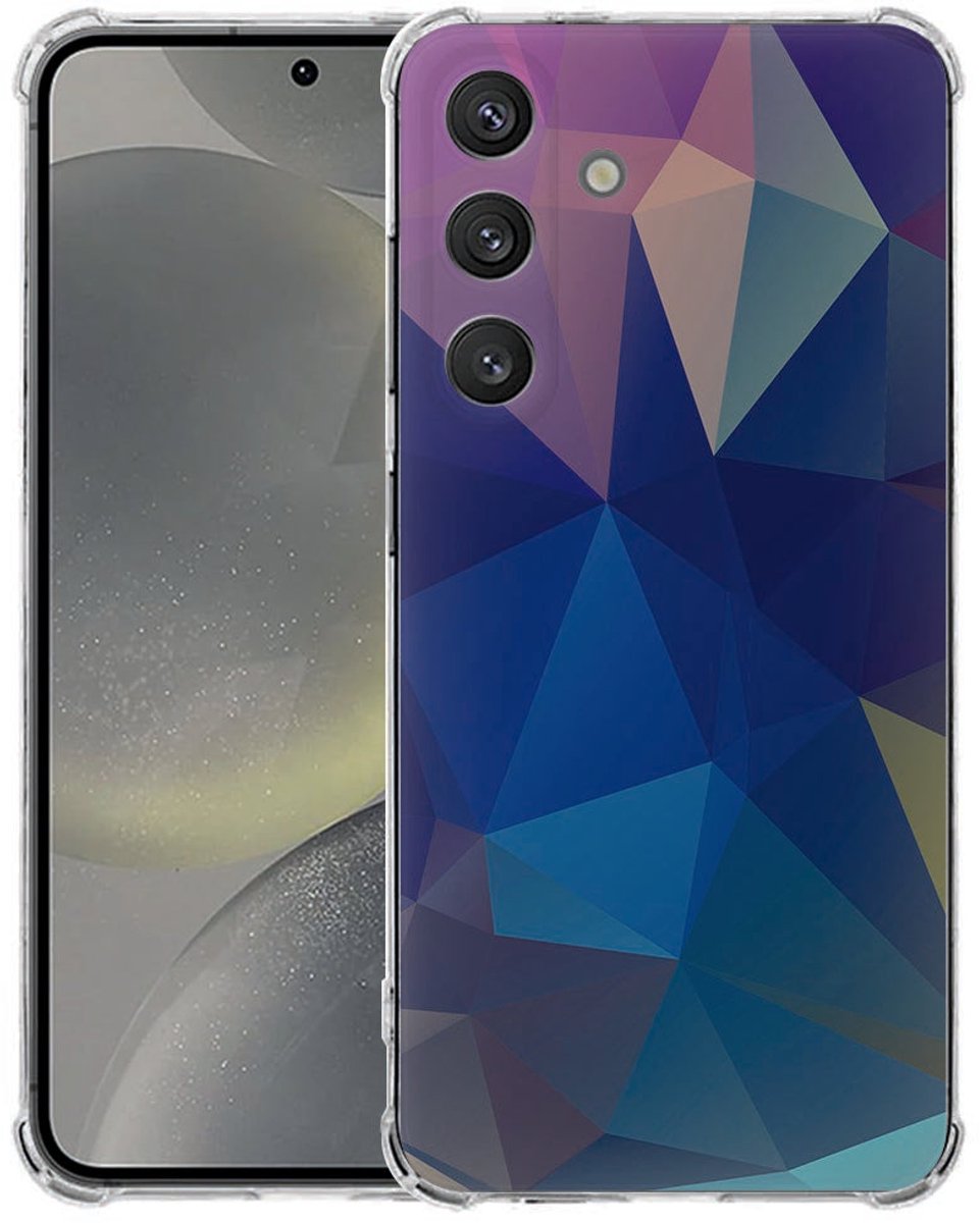 Samsung Galaxy S25 FE Hoesje - Polygon Dark TPU Antishock