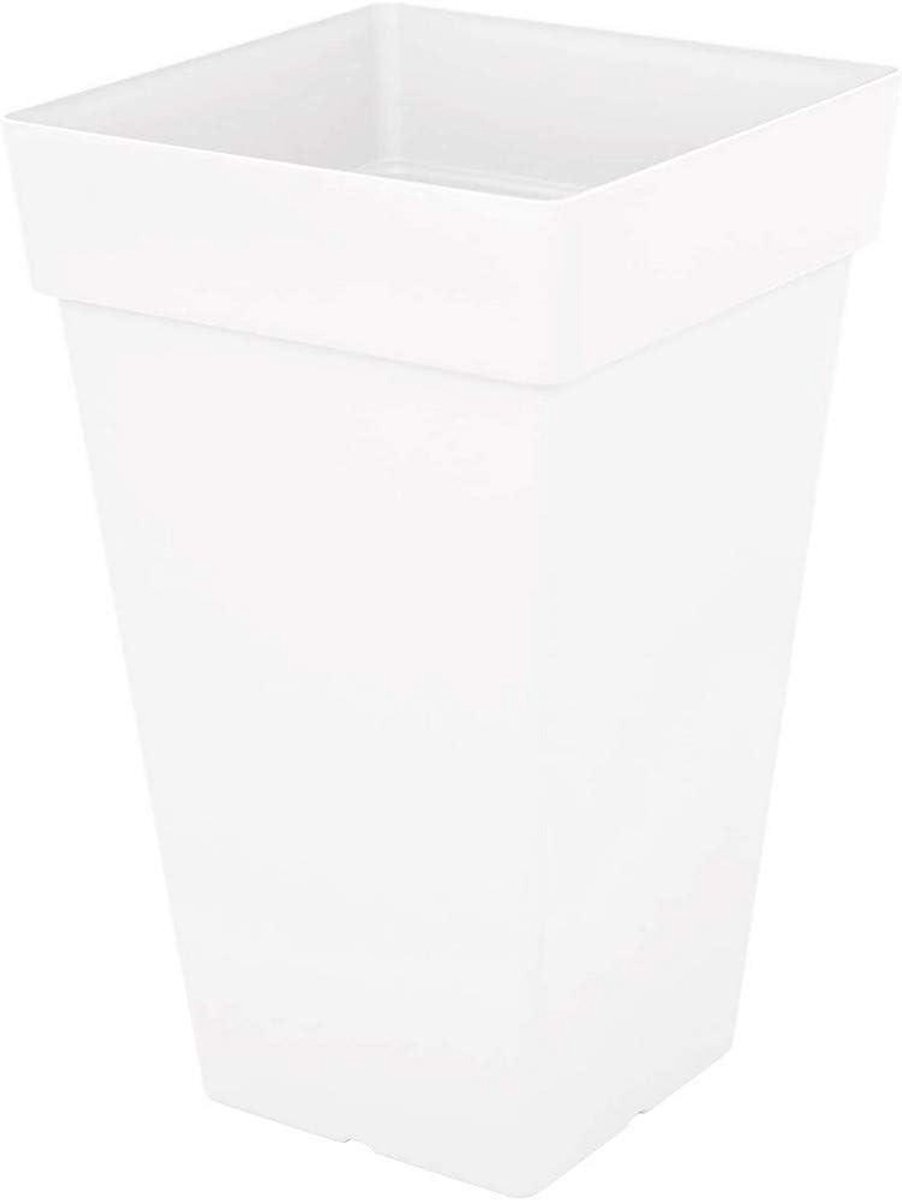 Bloempot Vierkant - Plantenbak Terracotta - Binnen en Buiten - UV-Bescherming Kleurvast - 50 cm - Wit