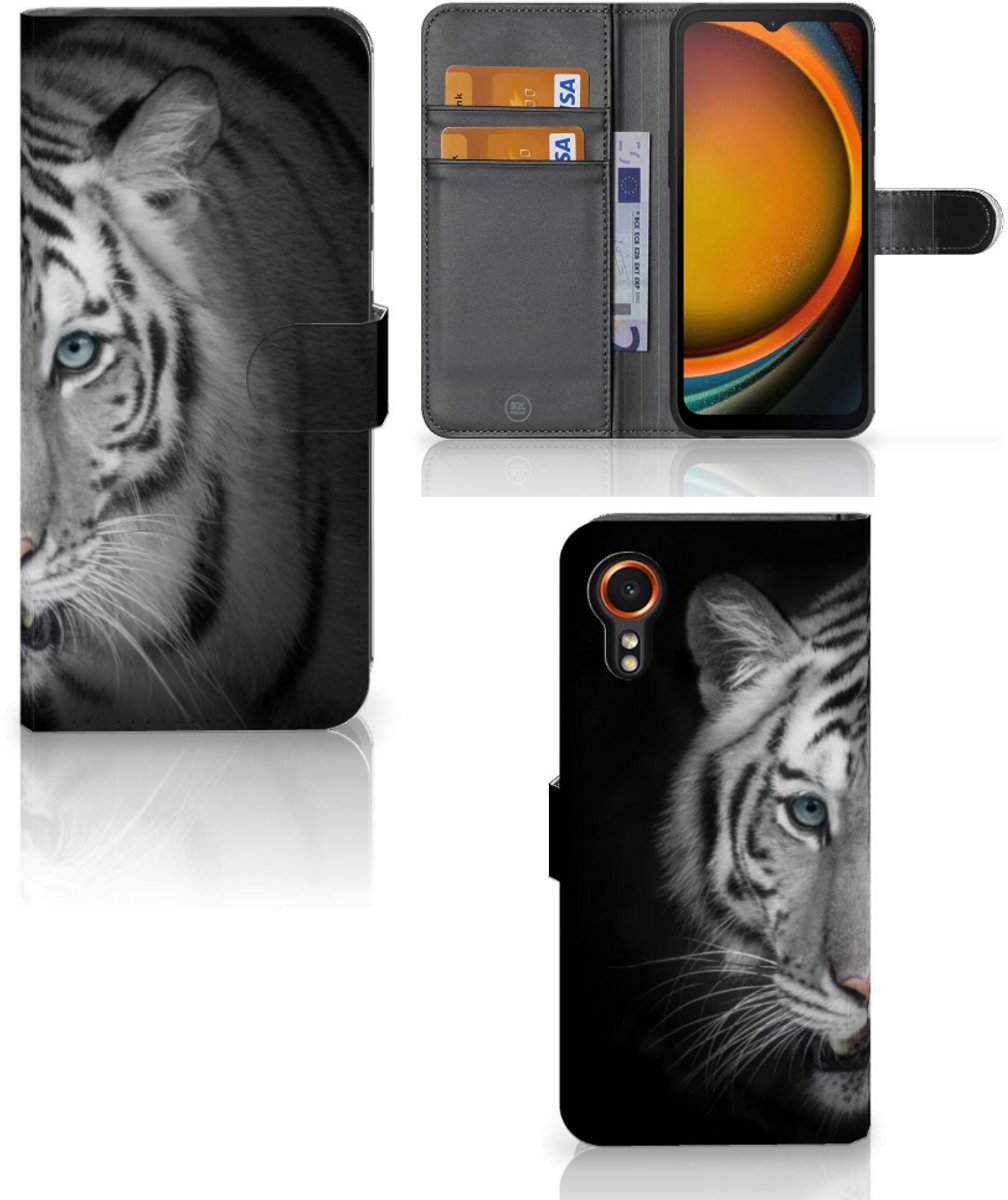Samsung Galaxy Xcover 7 Telefoonhoesje met Pasjes Tijger