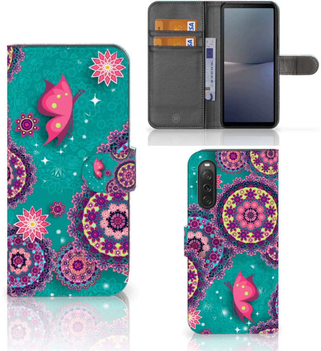 Sony Xperia 10 V Hoesje Cirkels en Vlinders