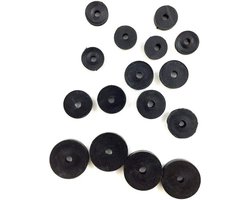 Kraanringen Assortiment - Kranenpakking Rubber - Lekkende Kranen Repareren - Set van 13 stuks - 3 maten ringen - Zwart
