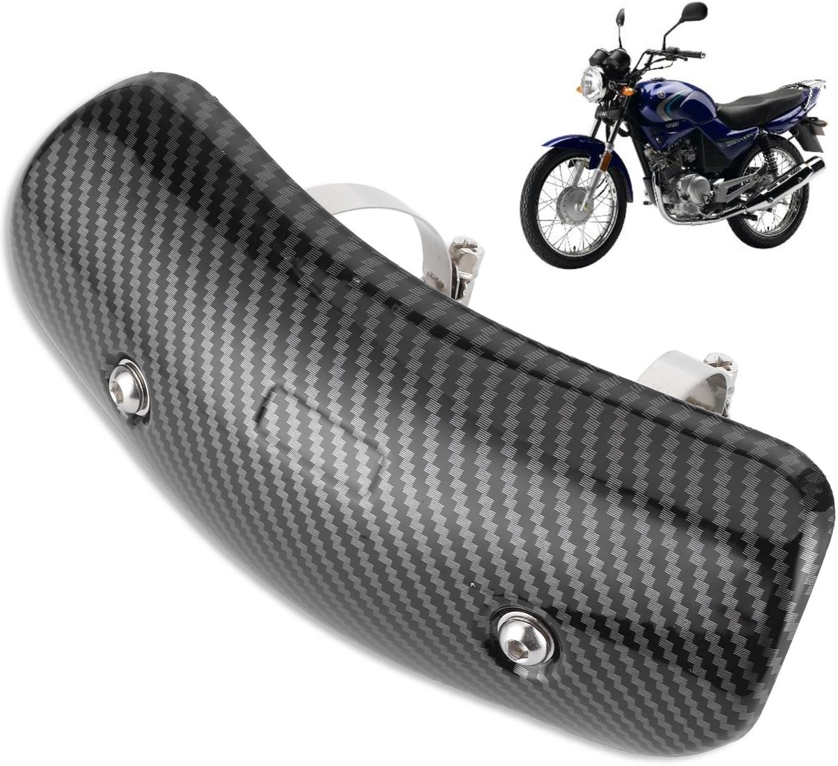 Dailygoods- Uitlaatbescherming Roestvrij Staal - Universele Motor Uitlaatbescherming - Warmtebescherming - Schokbestendig - Inclusief Bevestigingsmaterialen - Geschikt voor 38mm-65mm Diameter - Uitlaatkap
