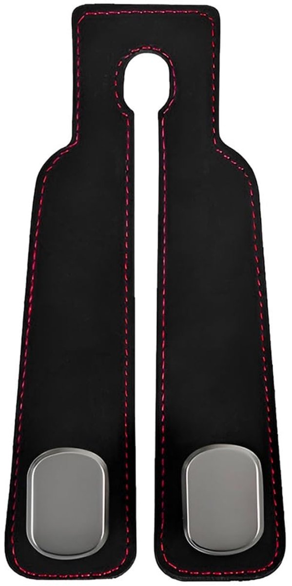 Dailygoods- Haak 2-in-1 Design - Hoofdsteun Haak - Telefoonhouder - Draaibaar - Hoogwaardig Rundleer/Metaal - Duurzaam en Sterk - Autohouder