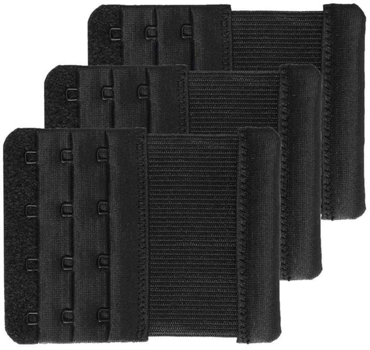Cosensi- BH-verlenging 4 haken - Elastisch - Roestvrij Staal - 3 Stuks - Comfortabel - Afmetingen 9,4 cm x 7,6 cm - Beha-extender