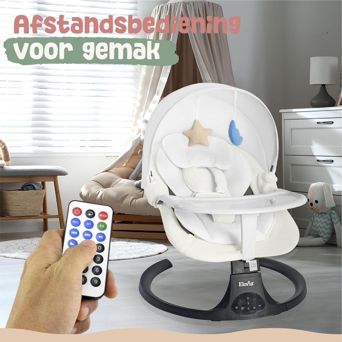 Elovia Elektrische Baby Wiegschommel - Wipstoel thumbnail 6