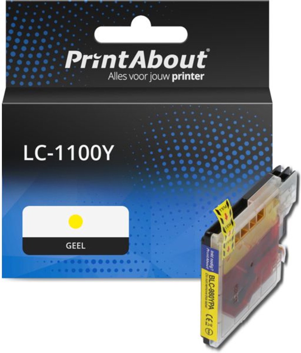 PrintAbout huismerk Inktcartridge LC-1100Y Geel geschikt voor Brother