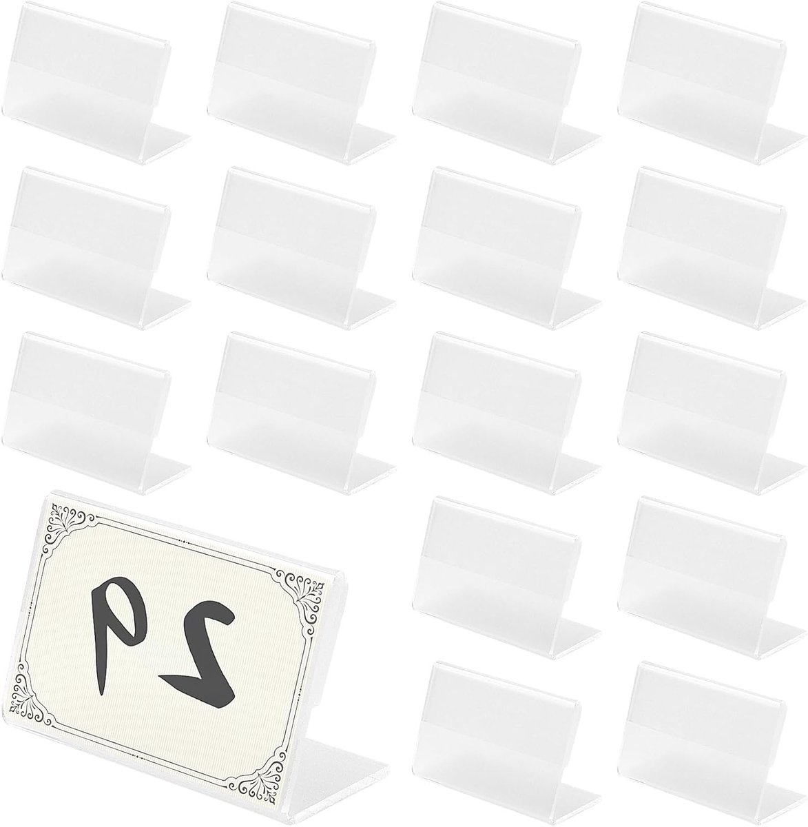 90 Stuks Mini Acryl Signaalhouder 6x4cm, Transparante Labelhouders voor Bedrijfsnamen, Prijslabelhouders voor Supermarkten, Winkels en Hotels