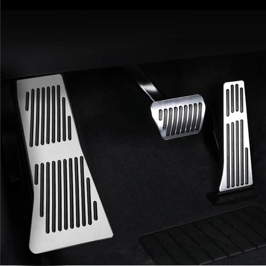 Pedaalhoezen Set - Auto Accessoires - Verbeter Rijervaring - Antislip Aluminium - Specifieke Modellen - Zilver — afbeelding 2