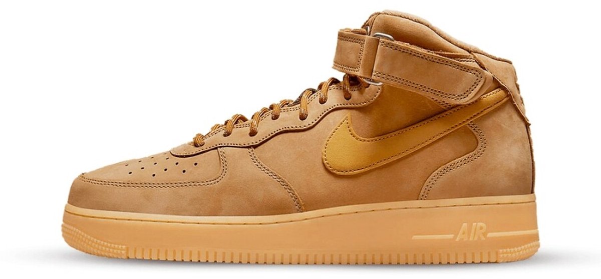Nike Sneakers Unisex Nike Air Force 1 Mid ‘Wheat Flax’ Zwart
