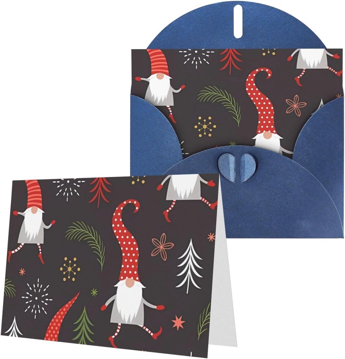 Wenskaarten Set - Lege Kaarten Enveloppen - Feestelijke Groeten - Parelmoer Papier - 10x15 cm - Blauw