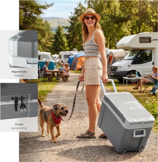 QUOVO® Compressor Koelbox - Koelbox - Elektrische Koelbox - Grijs - 53cm x 35cm x 40cm van Quovo — afbeelding 5