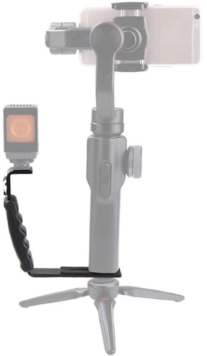 Dailygoods- Stabilisateur L-vormige Beugel - Verstelbare Rail - Handheld Stabilisator - Compatibel met Mobile 2/Smooth 4 - Metaal/Gel - 2 Hot Schoenbevestigingen - Camera Rig