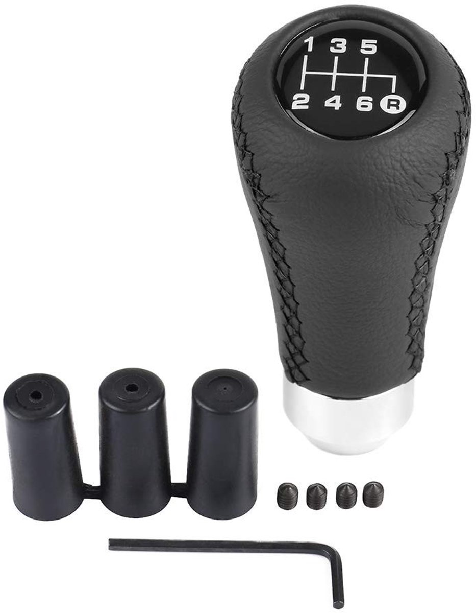 Dailygoods- Versnellingspookknop 6-speed - Universeel - PU Schakelhendel - 3 Slangen (8/10/12mm) - Voertuig Accessoire - Eenvoudig te Installeren - Schakelpook