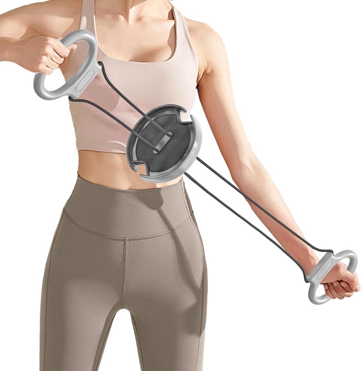 Armkrachttrainer - Borst Expander - Spier Training - Verstelbare Weerstand - 76 cm - Grijs