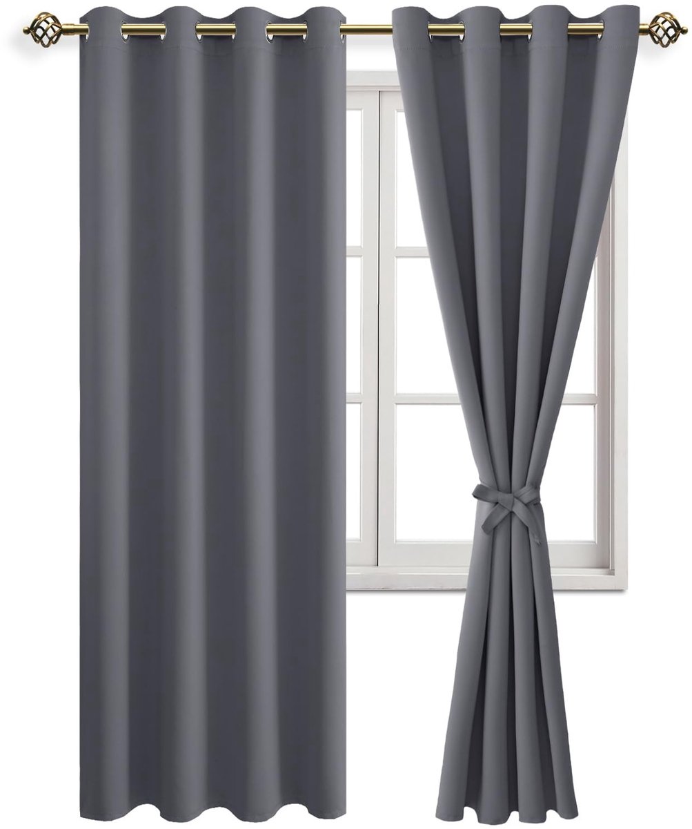 Dailygoods- Verduisterende Gordijnen 200 x 140 cm - 2 Stuks - Met Ringen - Zacht Polyester - Decoratief - Verstelbare Lengte