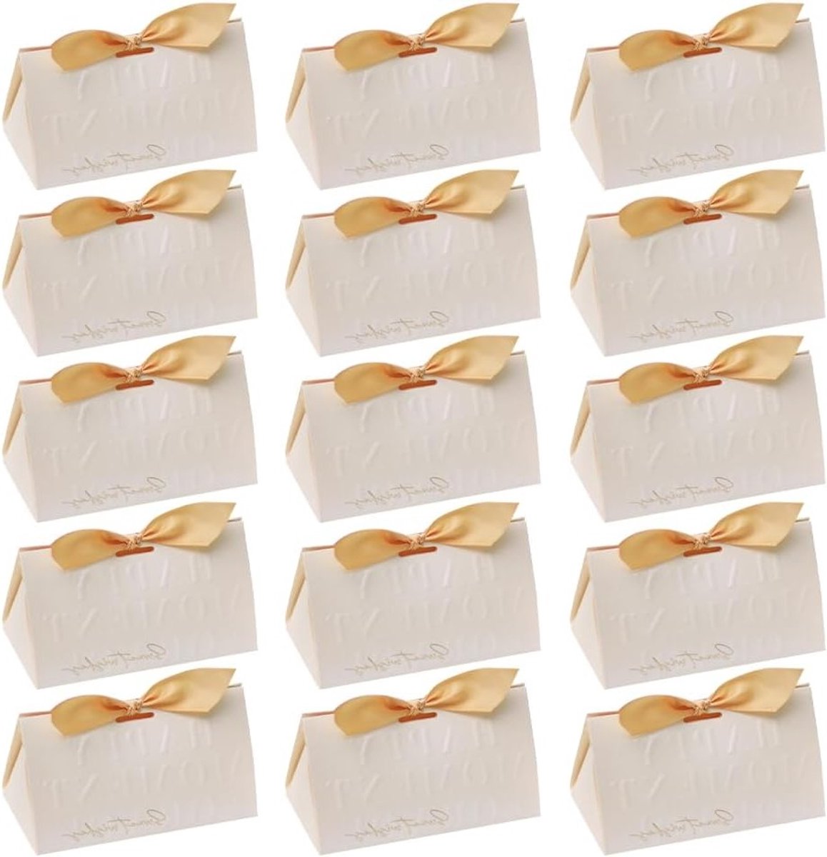 15 Stuks Papieren Snoepdozen, Cadeaudozen voor Feesten, Trouwen, Verjaardagen en Creatieve Projecten met Strik
