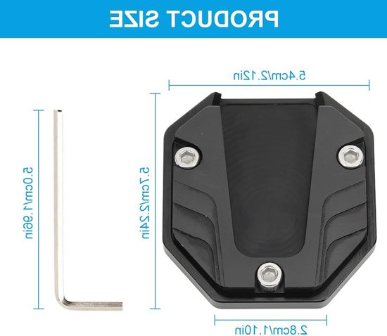 Zijstandaard Verlengingsplaat voor Motorfietsen - Versterkte Steun voor Stabiliteit en Veiligheid - Accessoires voor Scooters en Motoren — afbeelding 5