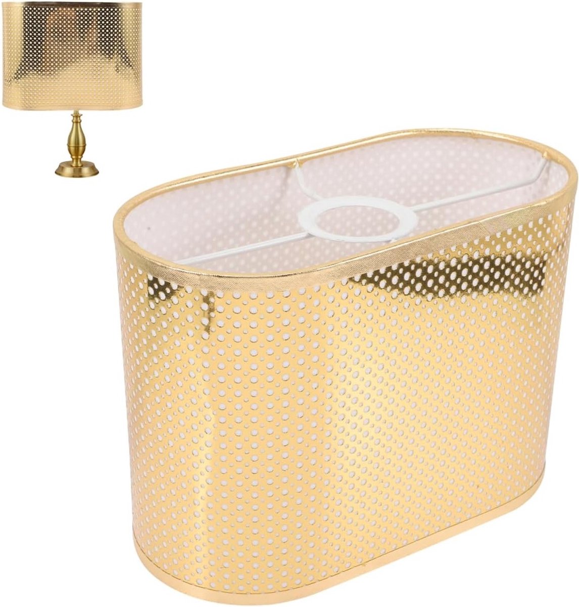 Lampenvoet met gouden stoffen lampenkap voor vloerlamp en tafellamp, ideaal voor slaapkame