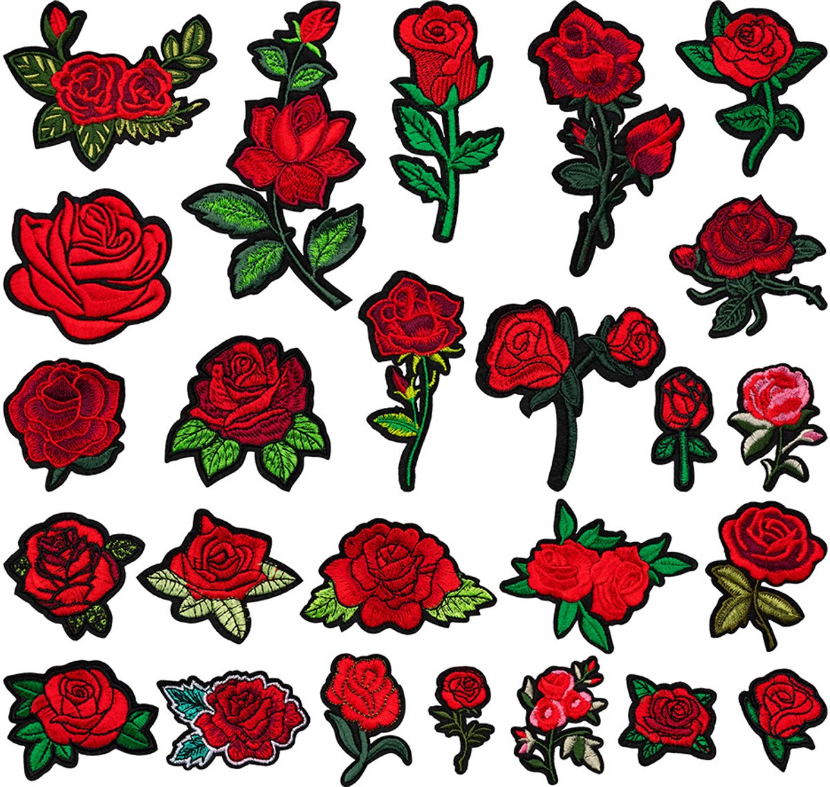 Daity 25-pack - Patches voor kleding - DIY kledingdecoratie patches - strijk embleem - grappige borduurapplicatie patches voor kleding - jeans - broeken - jassen - schoenen - rugzakken