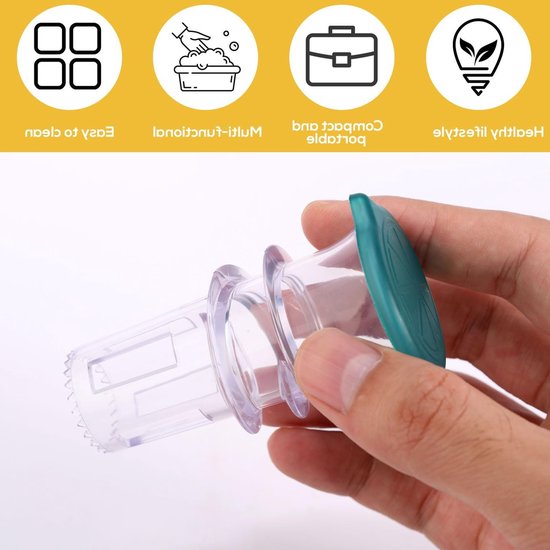 Compacte Handmatige Citrus Juicer met Deksel - 2 Stuks Plastic Citroenpers voor Dranken, Cocktails en Keukengebruik — afbeelding 3