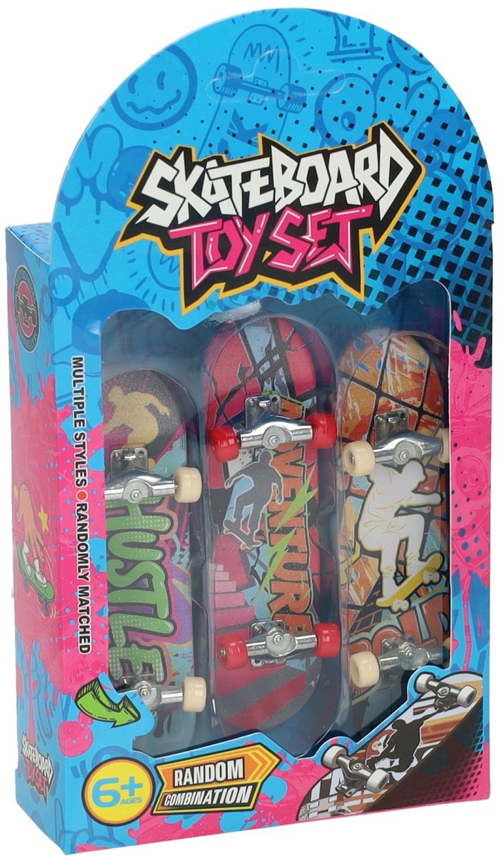 Vingerskateboard 3st. Multicolor