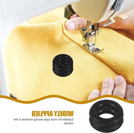 5 Stuks Zwarte Naaimachine Spoel Winder Rubber Band Ringen - Handige Spoelhouder voor Naaimachines zoals Singer en Brother — afbeelding 3