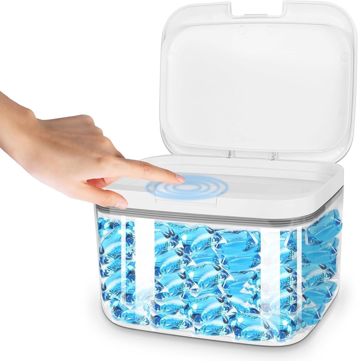 Opslagbox voor Wasmiddel 2.8L - Luchtdichte Container voor Waspoeder met Maatbeker en Organizer Functie